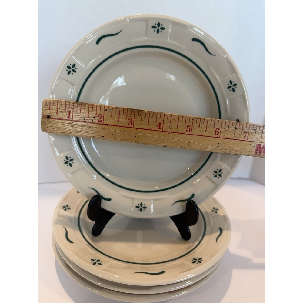 Longaberger Woven Heritage Green Set Of 4 Bread & Butter Plates 7" - Picture 4 of 4